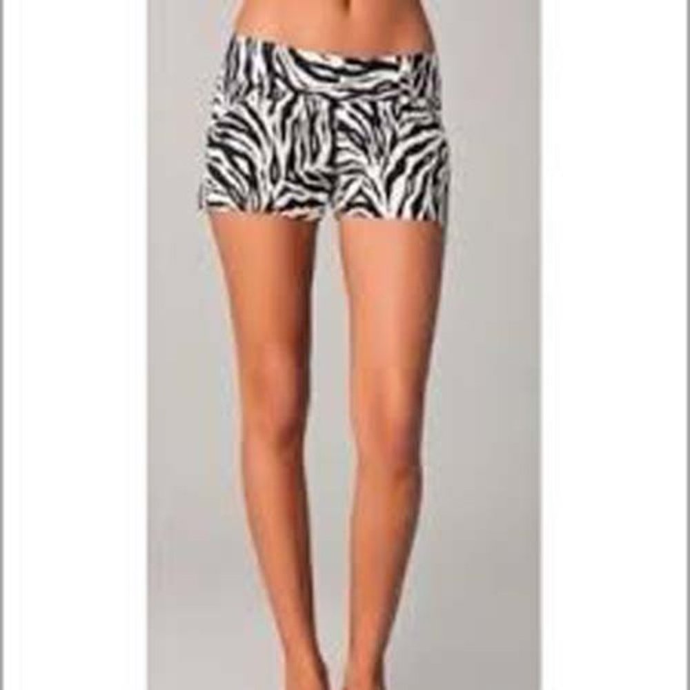 Alice & Olivia Silk Zebra Stripe Shorts